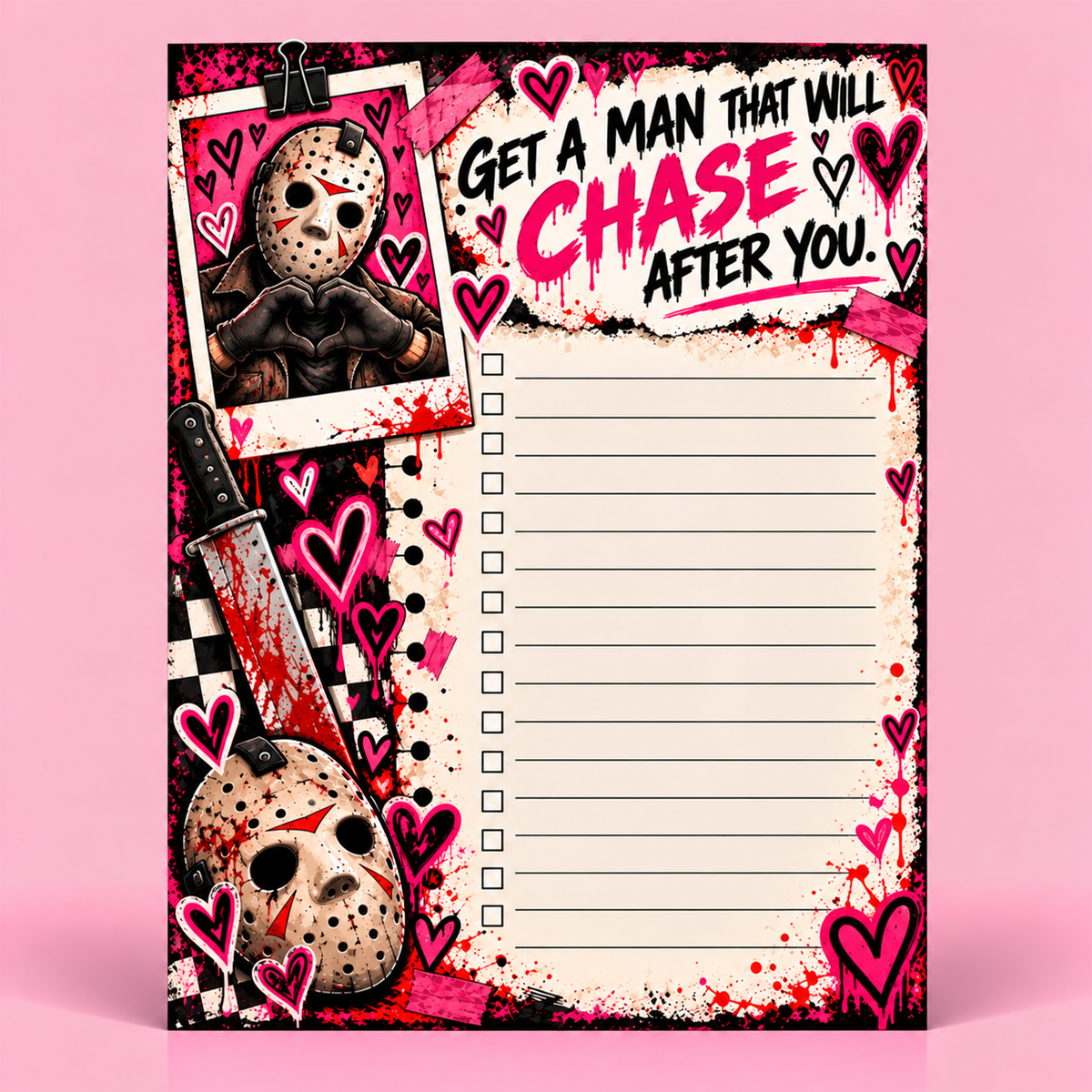 Horror Small Notepad - Get a Man That Will Chase After You