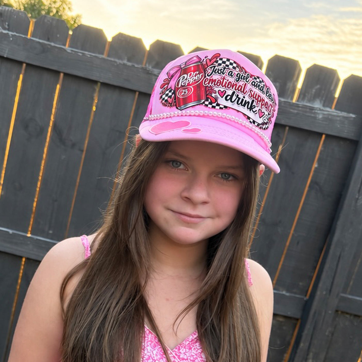 Just a Girl & Her Emotional Support Drink Trucker Hat