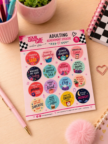 Adulting Achievement Stickers