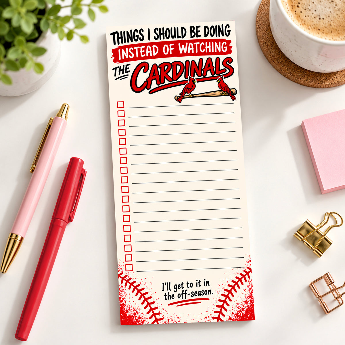 STL Cardinals Baseball Notepad