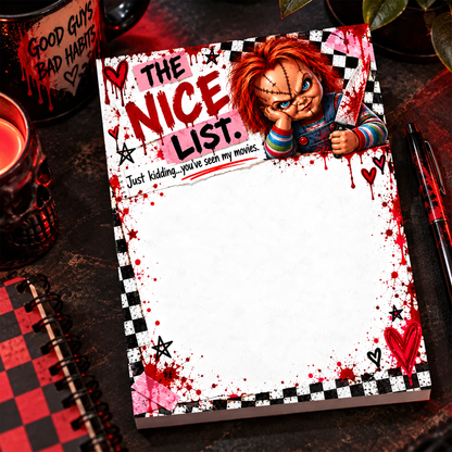 Horror Small Notepad - The Nice List