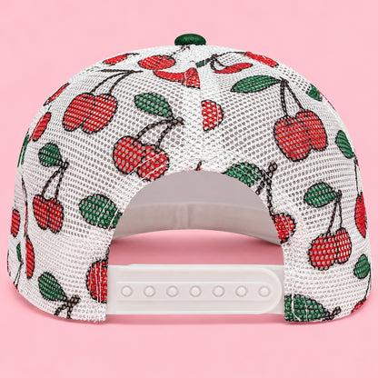 Built-In Babysitter Rhinestone Cherry Trucker Hat