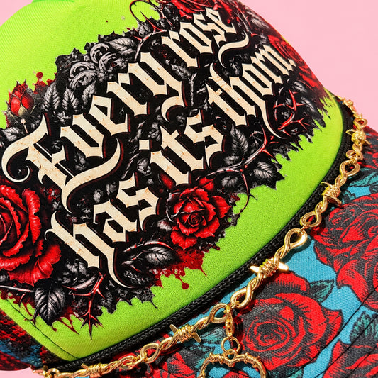 Every Rose Has Its Thorn Trucker Hat