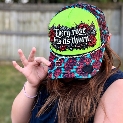 Every Rose Has Its Thorn Trucker Hat