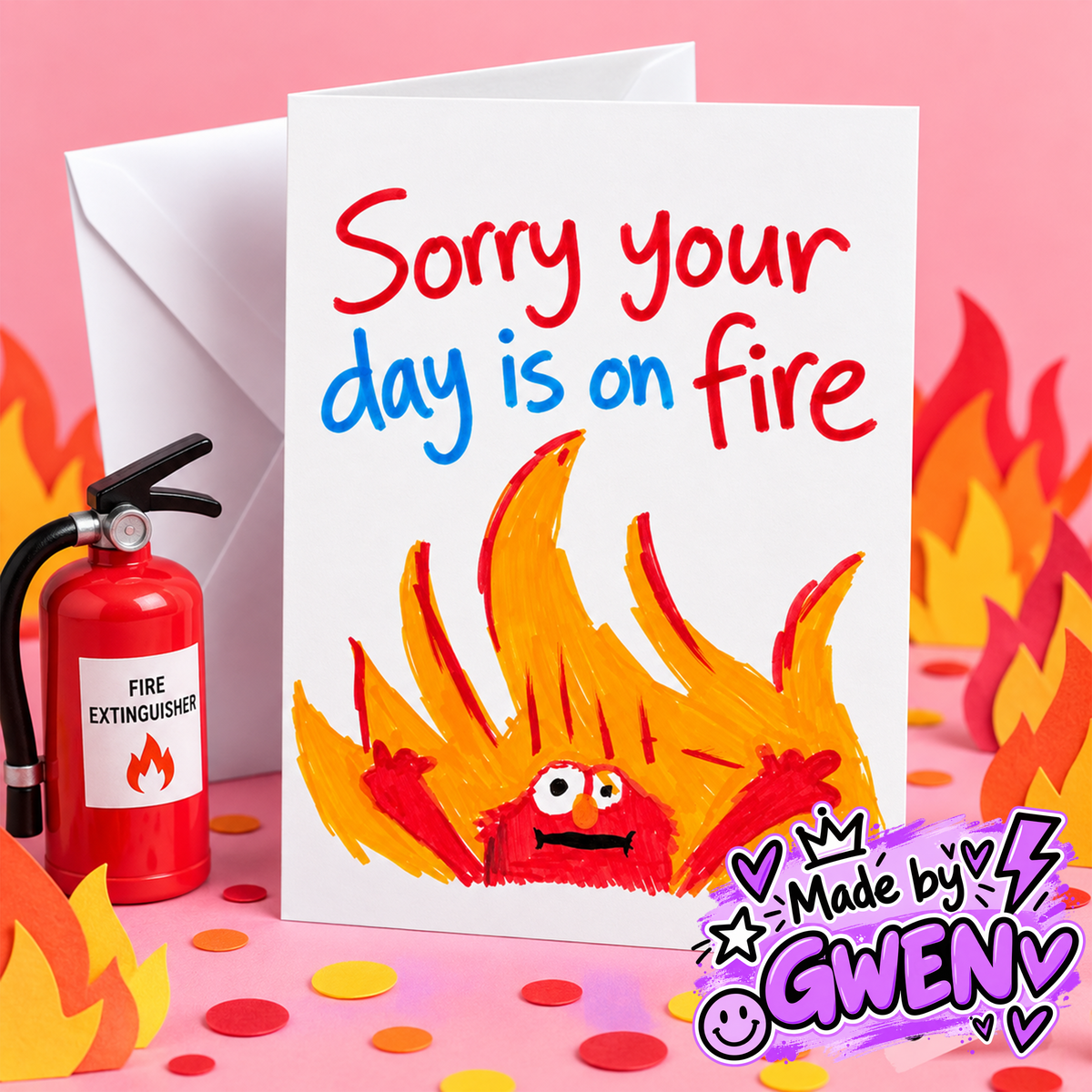 Sorry Your Day Is on Fire  Greeting Card - By Gwen!