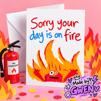 Sorry Your Day Is on Fire  Greeting Card - By Gwen!