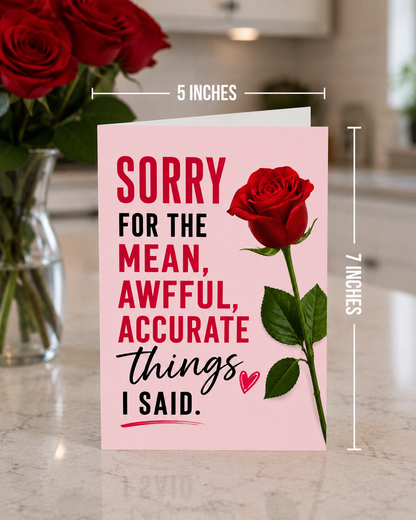 Sarcastic Apology Card