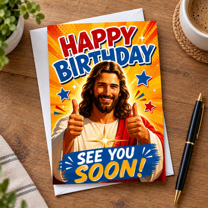 Happy Birthday Jesus Card – See You Soon