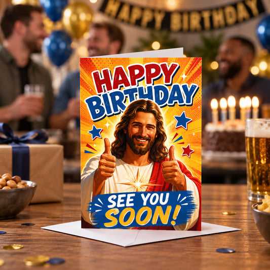 Happy Birthday Jesus Card – See You Soon