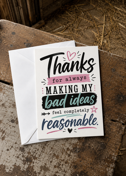 Bad Ideas Thank You Card