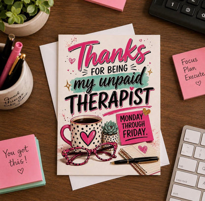 Unpaid Therapist Appreciation Greeting Card