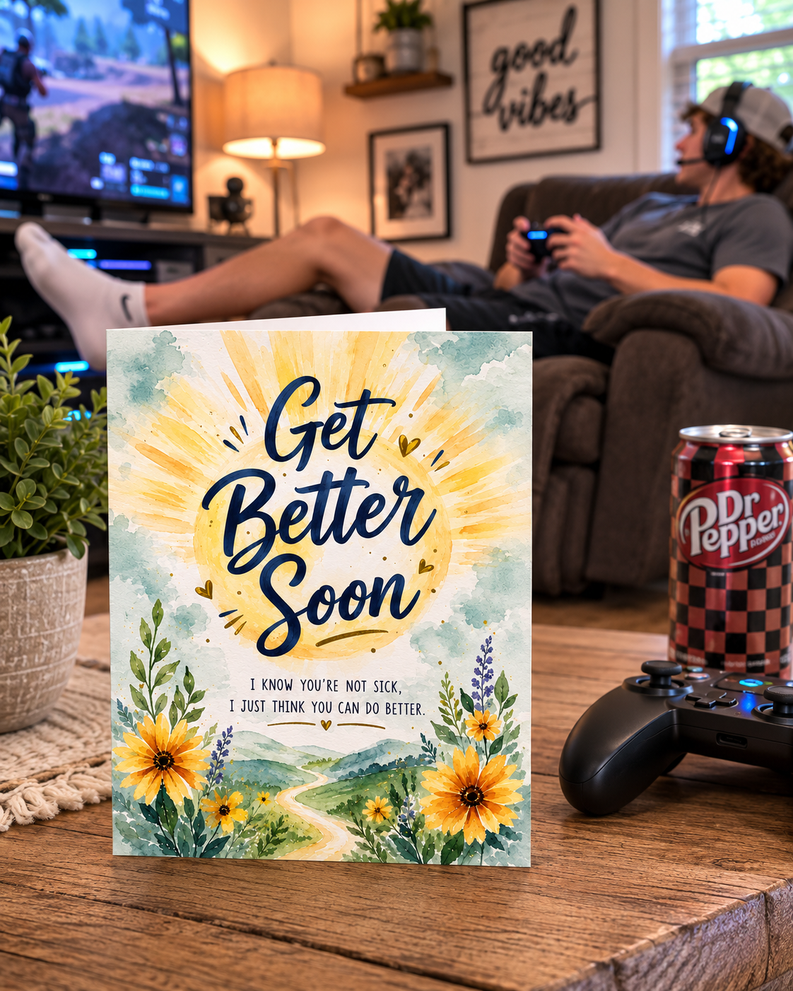 Sarcastic Get Well Soon Card