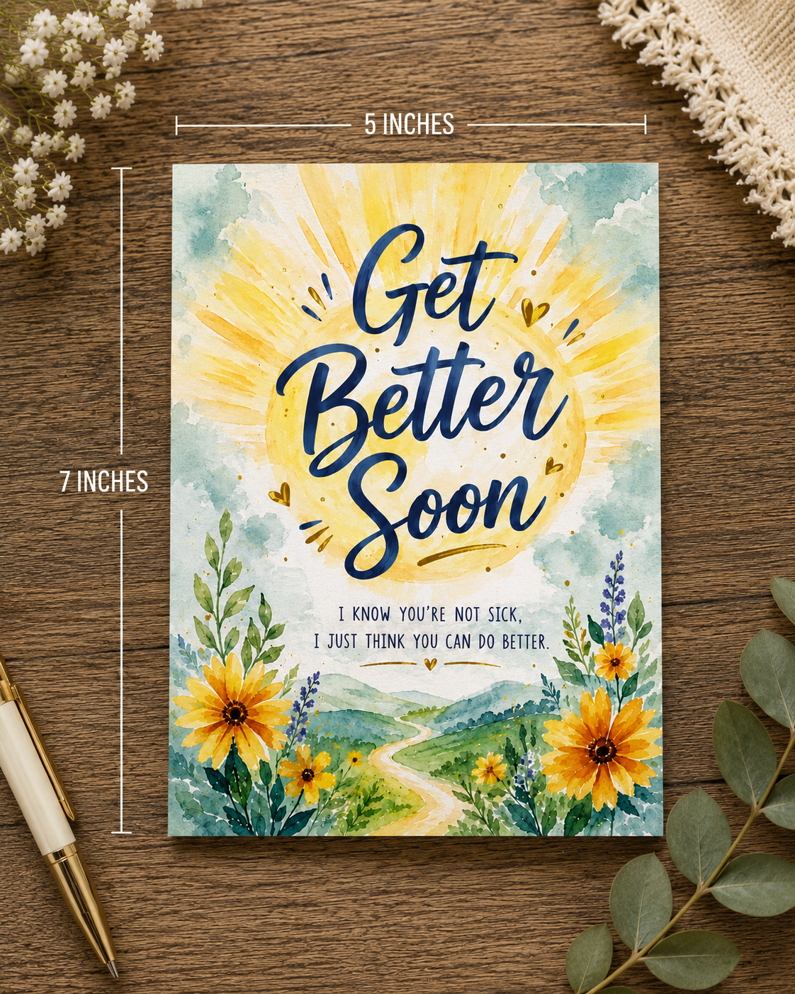 Sarcastic Get Well Soon Card