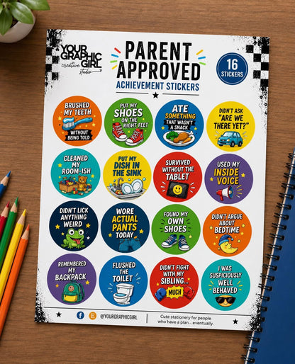 Parent Approved Achievement Stickers for the kids