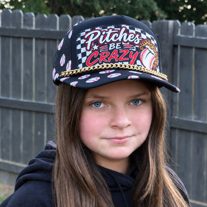Pitches Be Crazy Baseball Trucker Hat