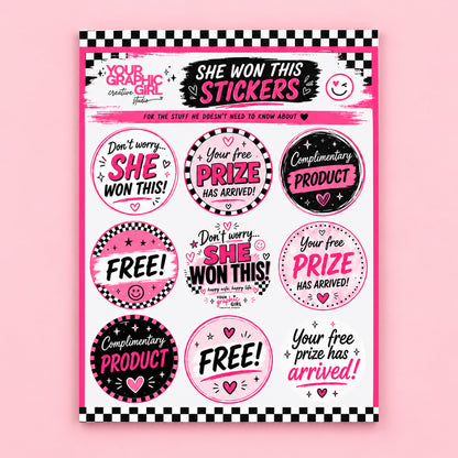 She Won This Stickers