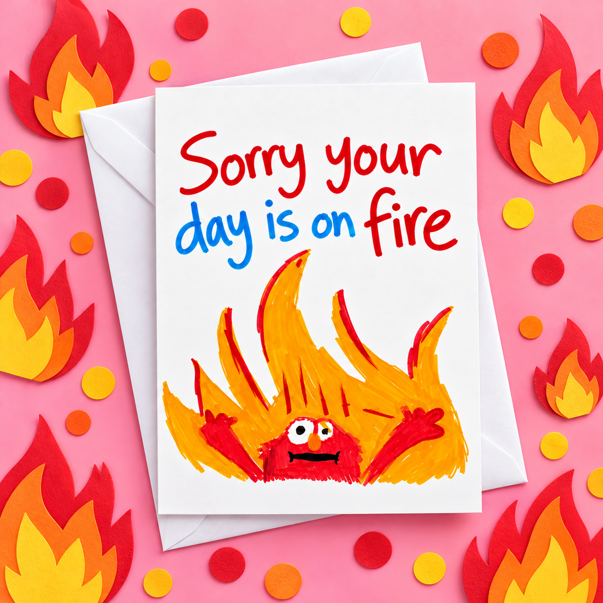 Sorry Your Day Is on Fire  Greeting Card - By Gwen!