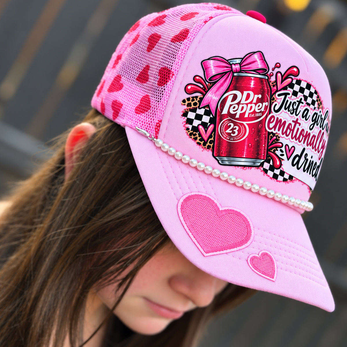 Just a Girl & Her Emotional Support Drink Trucker Hat