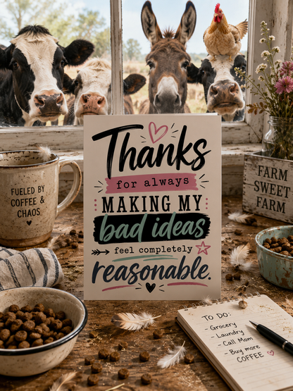 Bad Ideas Thank You Card