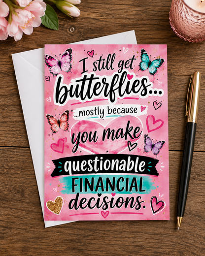 Butterflies & Questionable Financial Decisions Card