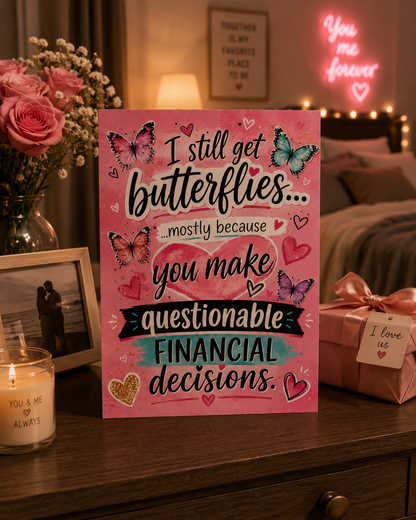 Butterflies & Questionable Financial Decisions Card