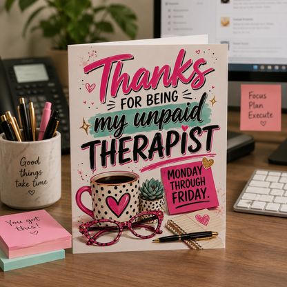 Unpaid Therapist Appreciation Greeting Card
